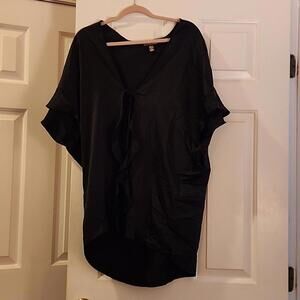 Victorias secret limited edition black kimono robe tie close logo goth silky